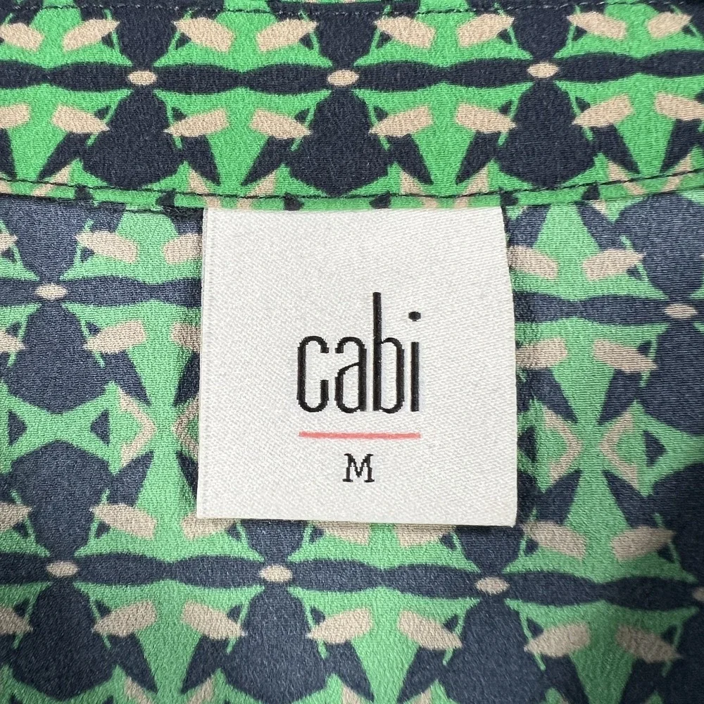 Cabi Shirt Womens Medium‎ Multicolor Floral Geometric Button Up Blouse Top 5520 - Picture 7 of 15